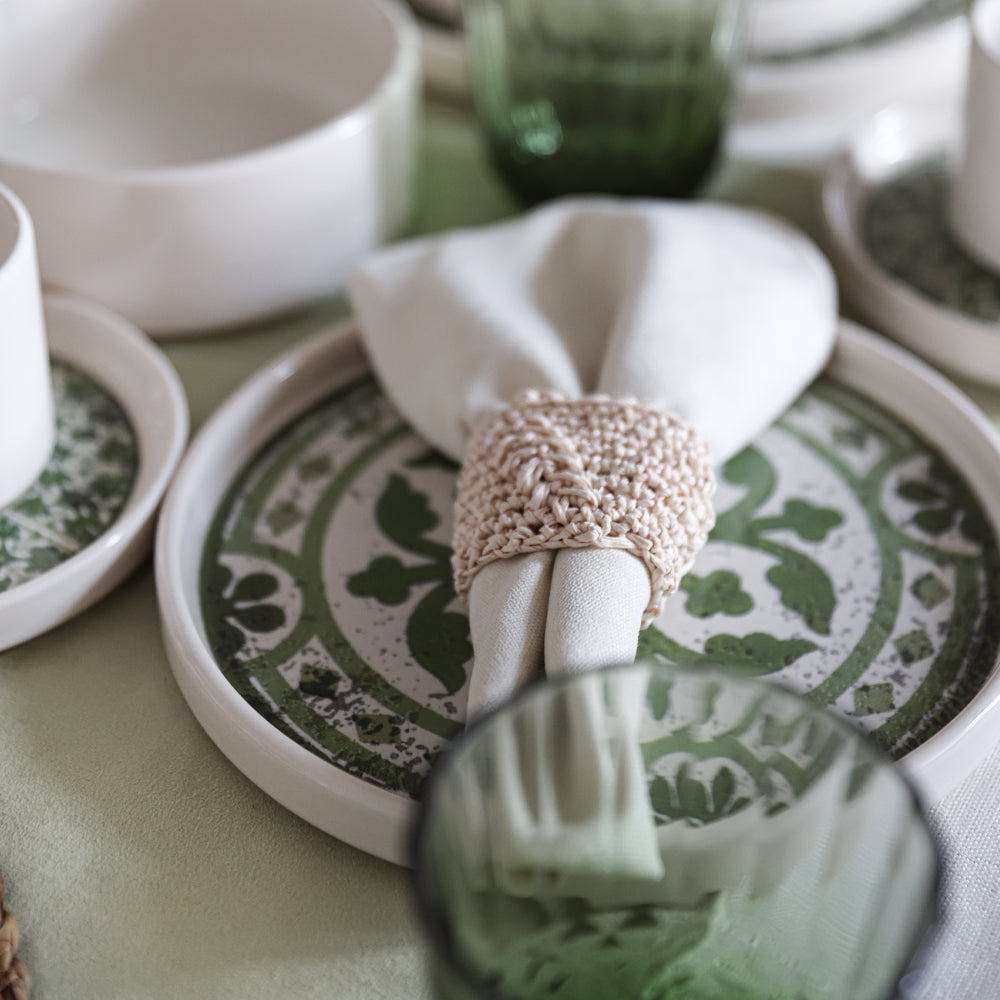 Timeless Green Stackable Dinner/Breakfast Set 20 Pieces for 4 People
