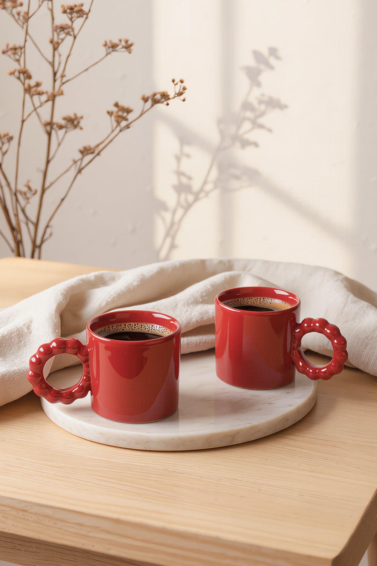 Red Pearl Mug 8 cm 2 Pieces
