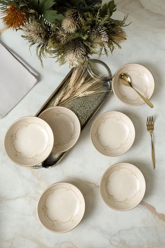 Taupe Bloom Ring Snack Bowls 13 Cm 6 Pieces