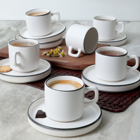 Simply Stackable Tea Set 12 Pieces 6 Person