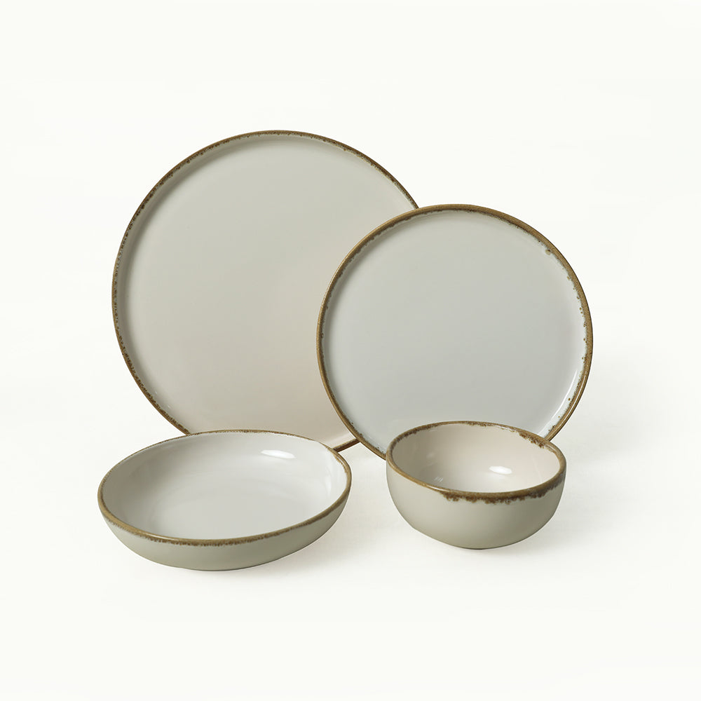 Straw Nordic Dinner Set 24 Pieces for 6 People