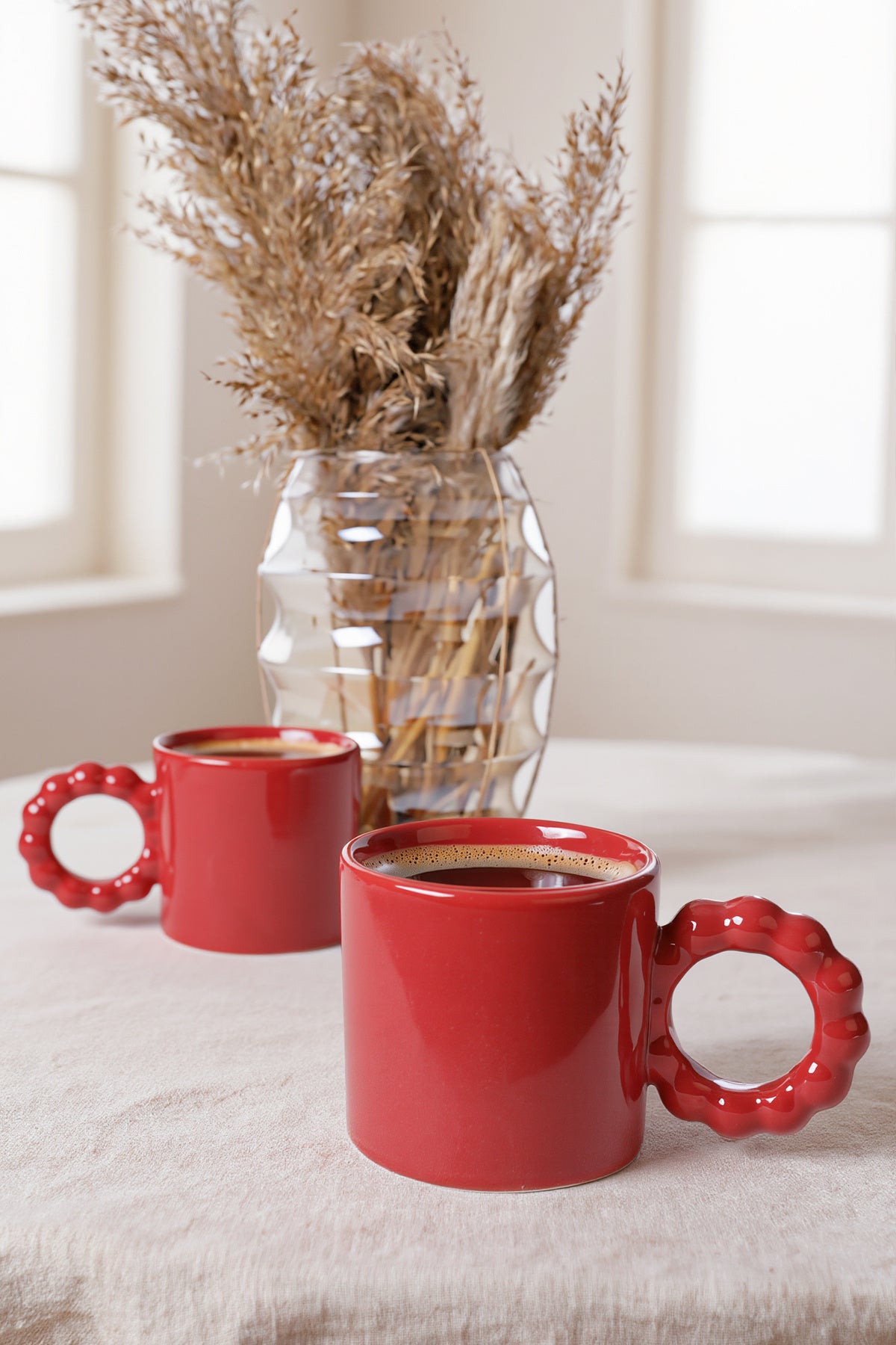 Red Pearl Mug 8 cm 2 Pieces