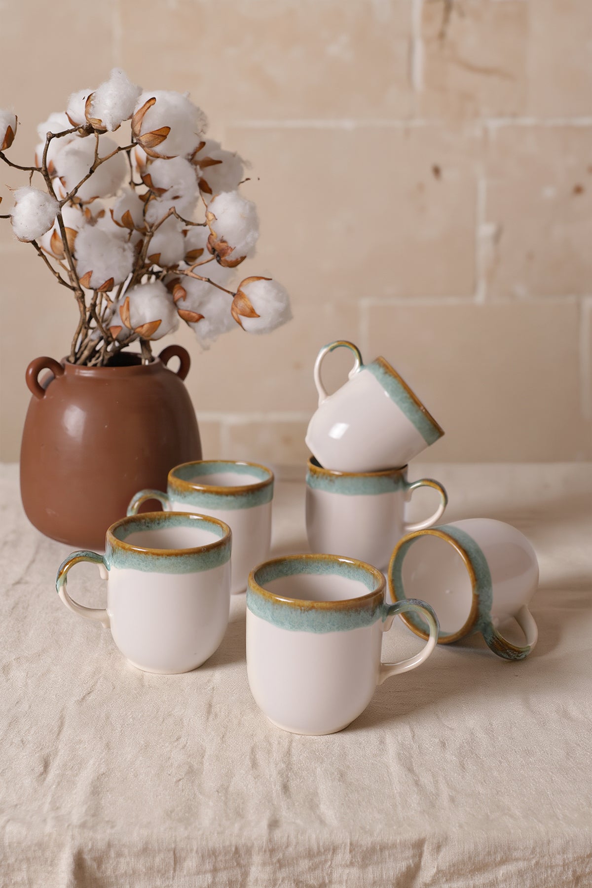 Turquoise Wave Equinox Mug 10 cm 6 Pieces