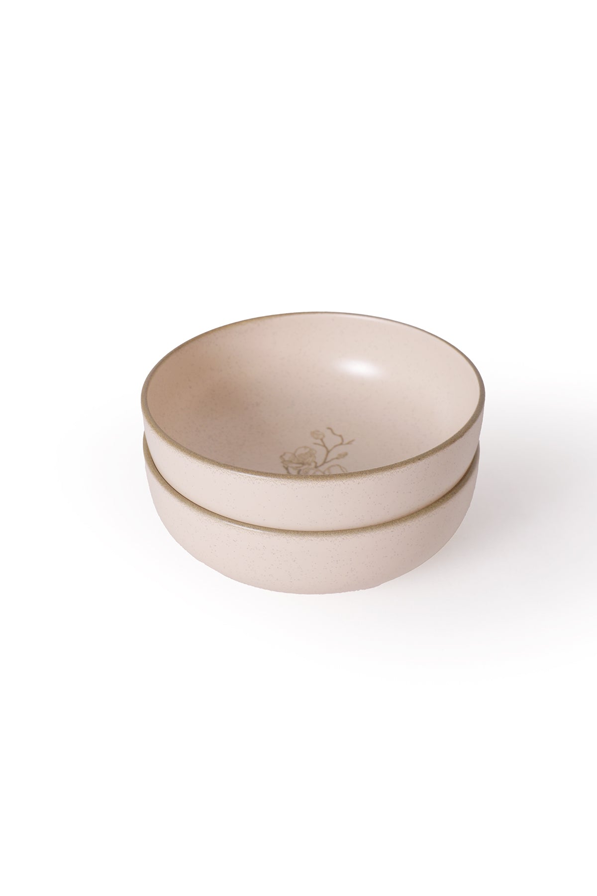 Taupe Bloom Salad Bowl 18 cm 2 Pieces