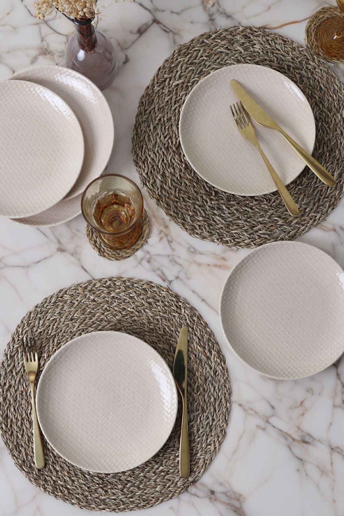 Sandy Cream Relief Cake Plate 21 cm 6 Pieces