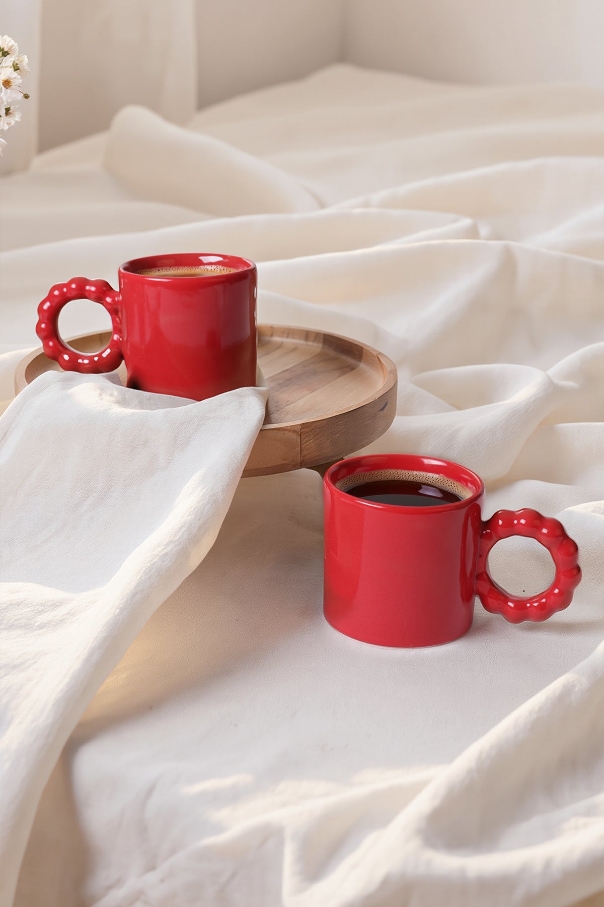 Red Pearl Mug 8 cm 2 Pieces