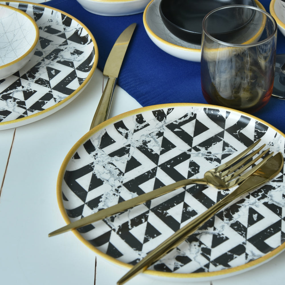 Trigon Marble Breakfast Set 18 Pieces 6 Person