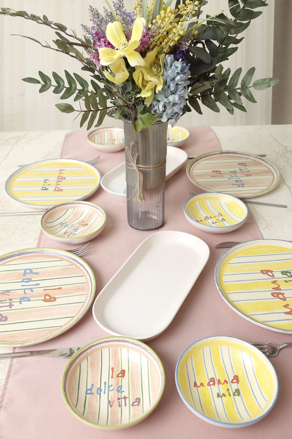 Mama Mia & La Dolce Vita Breakfast Set, 12 Pieces, for 4 People
