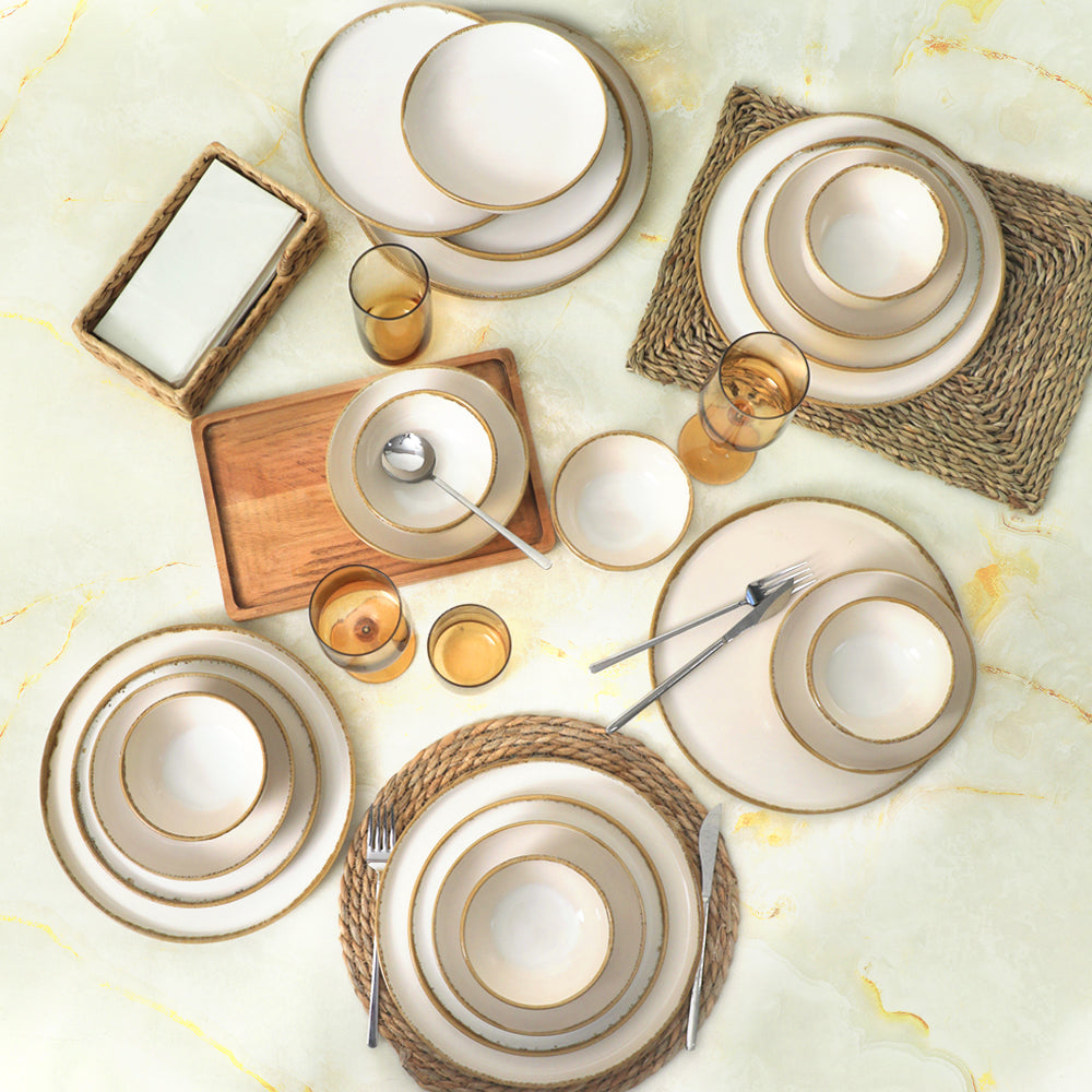 Straw Nordic Dinner Set 24 Pieces for 6 People