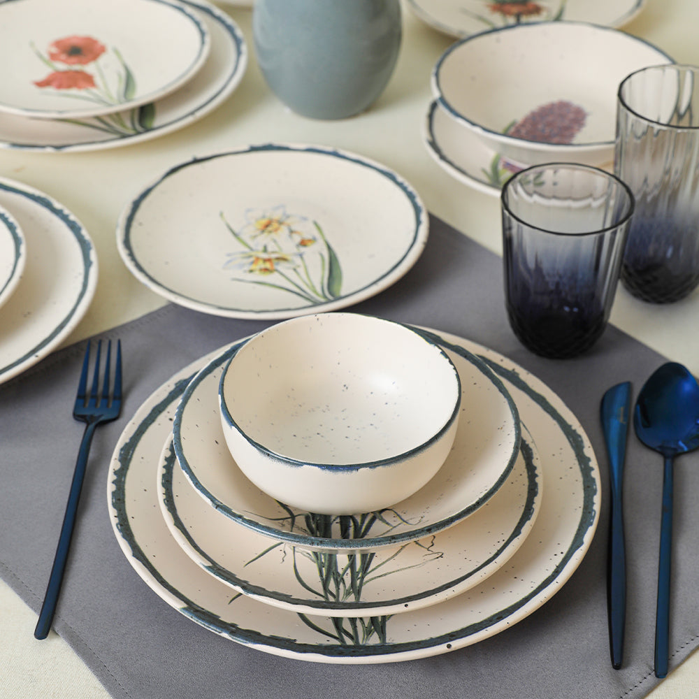 Anatolian Flowers Dinner Set 24 Pieces for 6 People