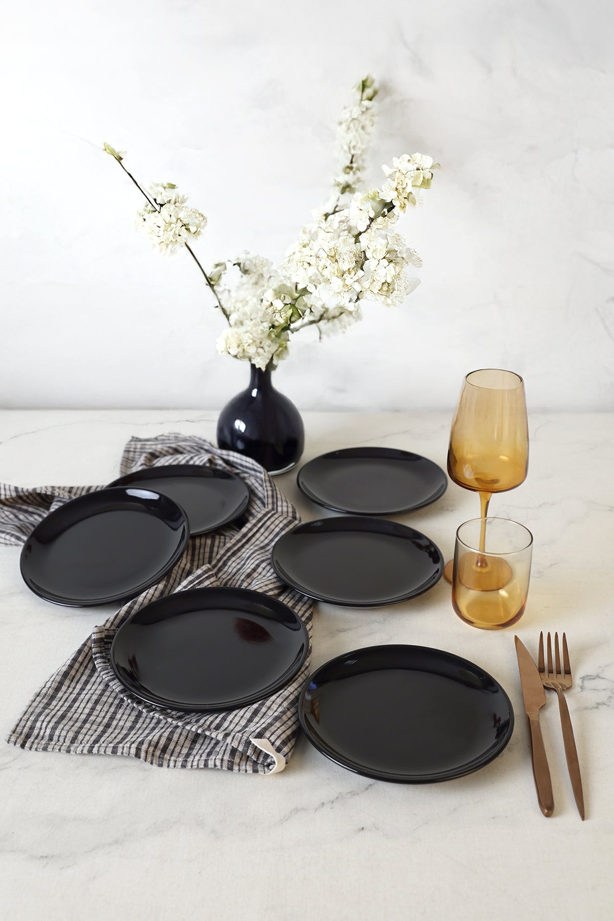 Black Delta Cake Plate 17 cm 6 Pieces