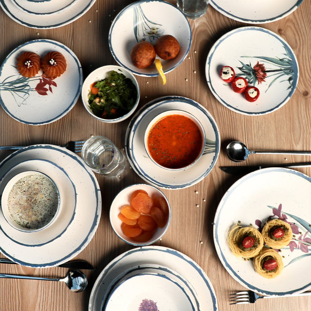 Anatolian Flowers Dinner Set 24 Pieces for 6 People