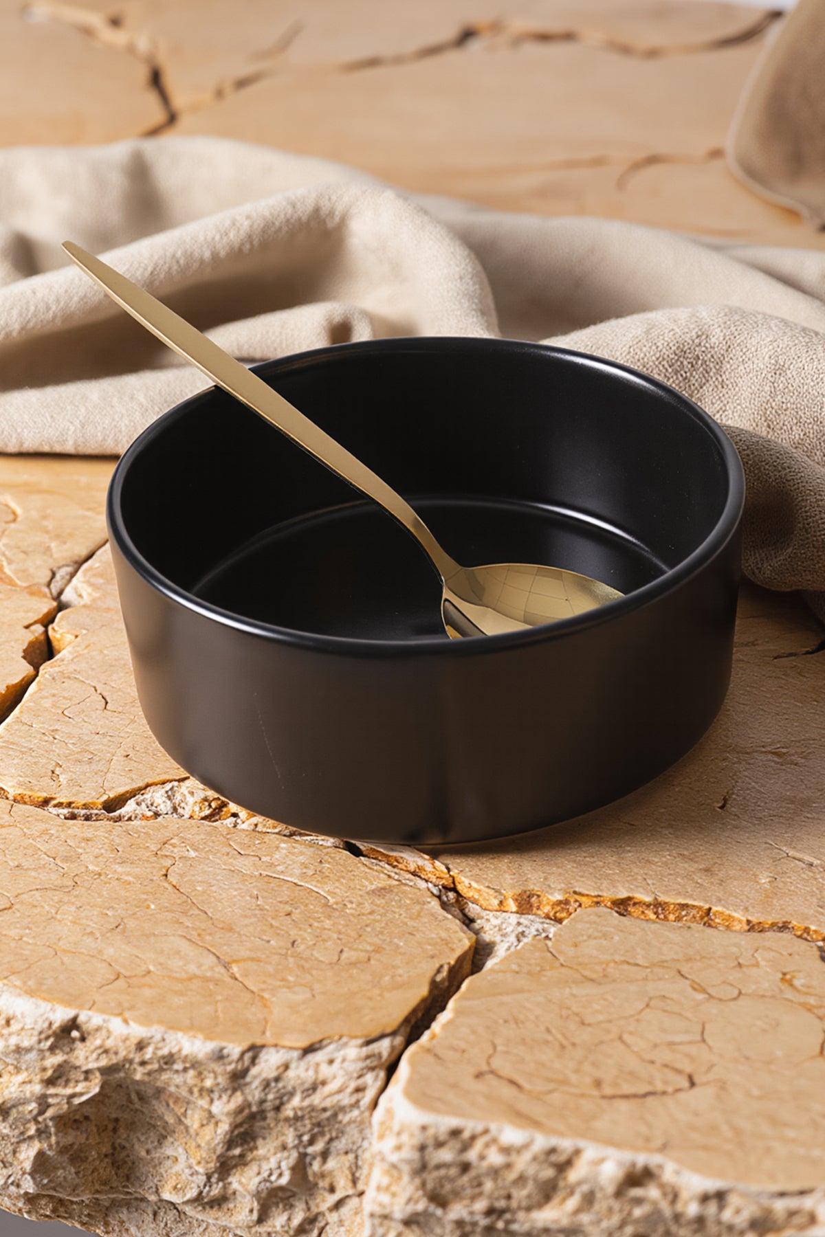 Matte Black Stackable Bowl 14 cm 4 Pieces