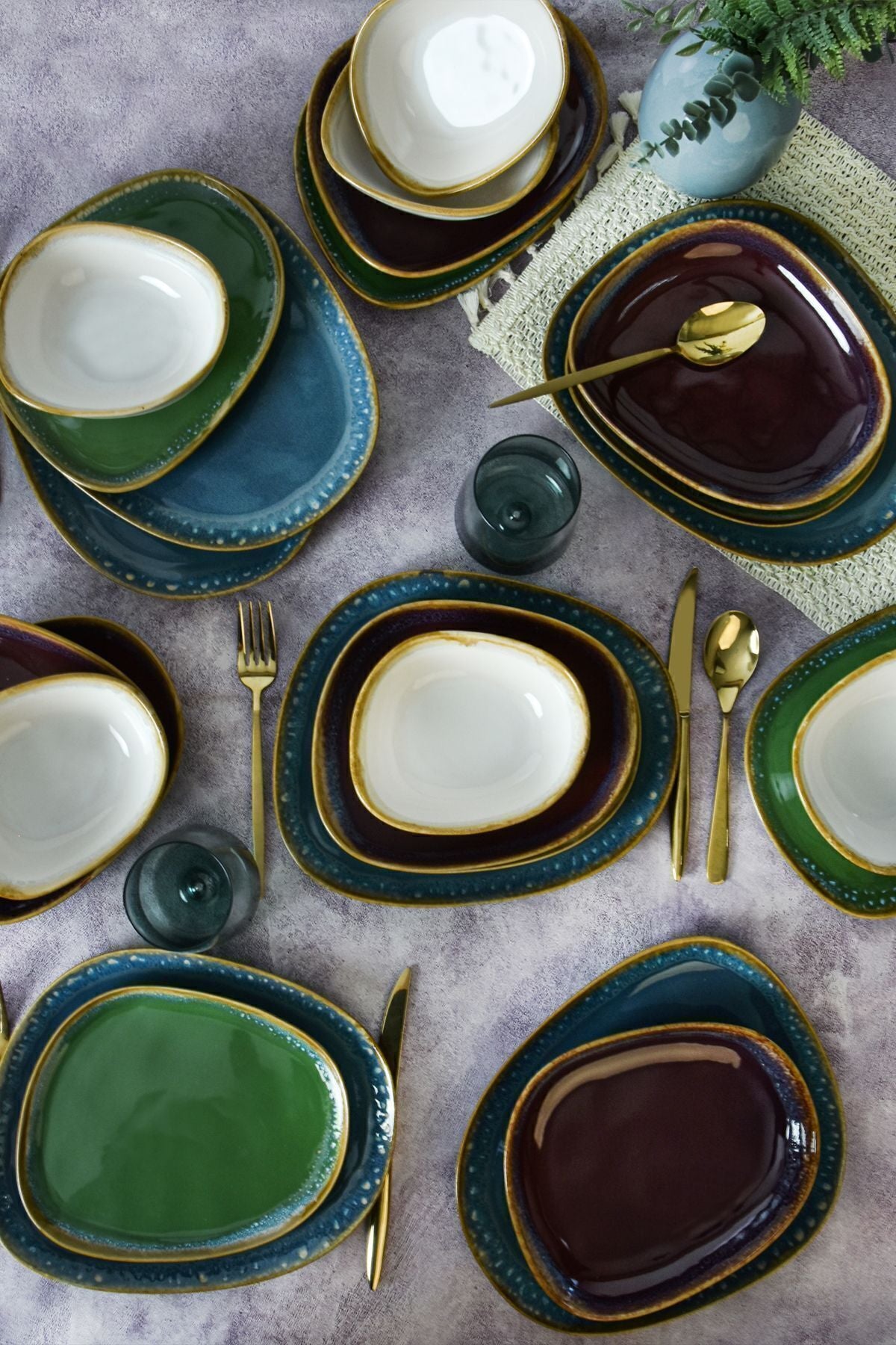 Shizen Mix Tetra 24-Piece Dinner Set for 6 People