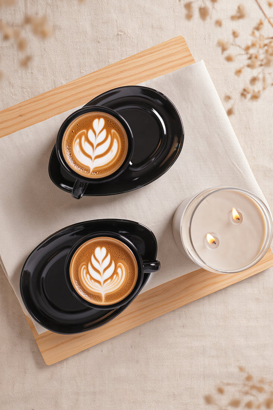 Black Drop Coffee Serving Set, 4 Pieces, 2 Person