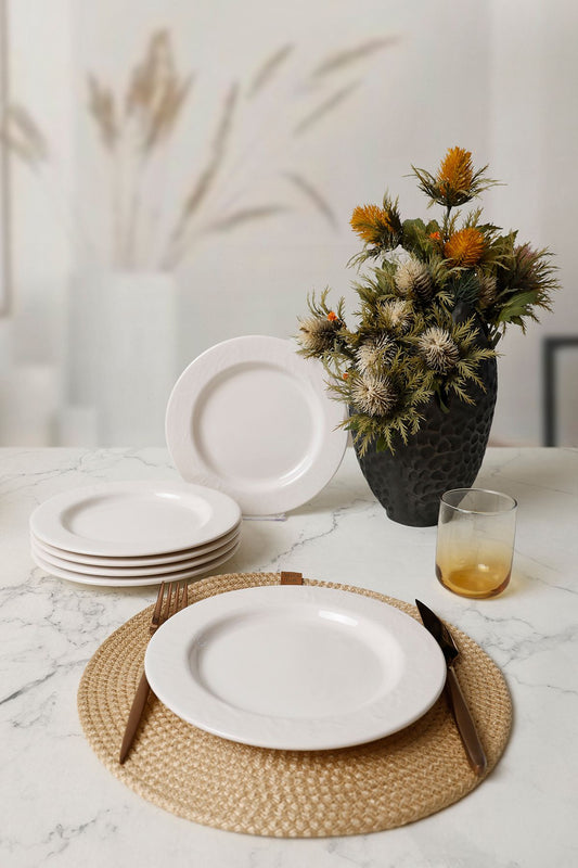 White Ionia Cake Plate 22 cm 6 Pieces