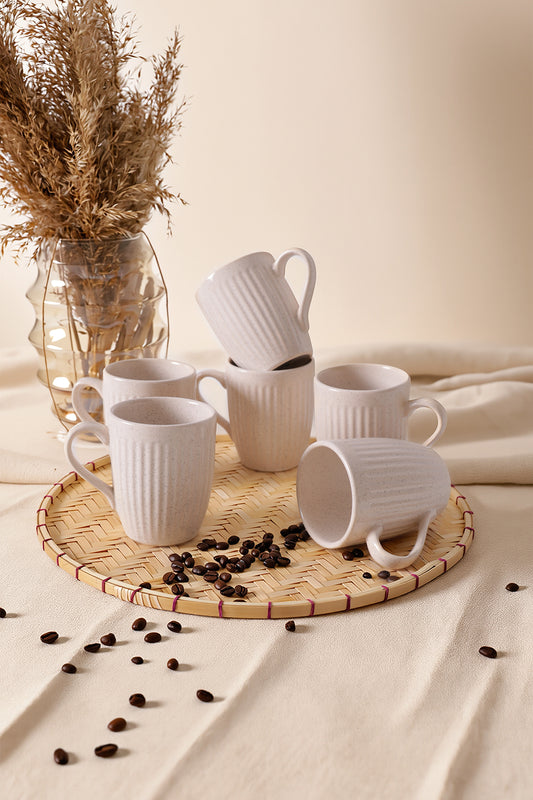 Reactive Cream Cloud Line Cup 9 cm 6 Pieces