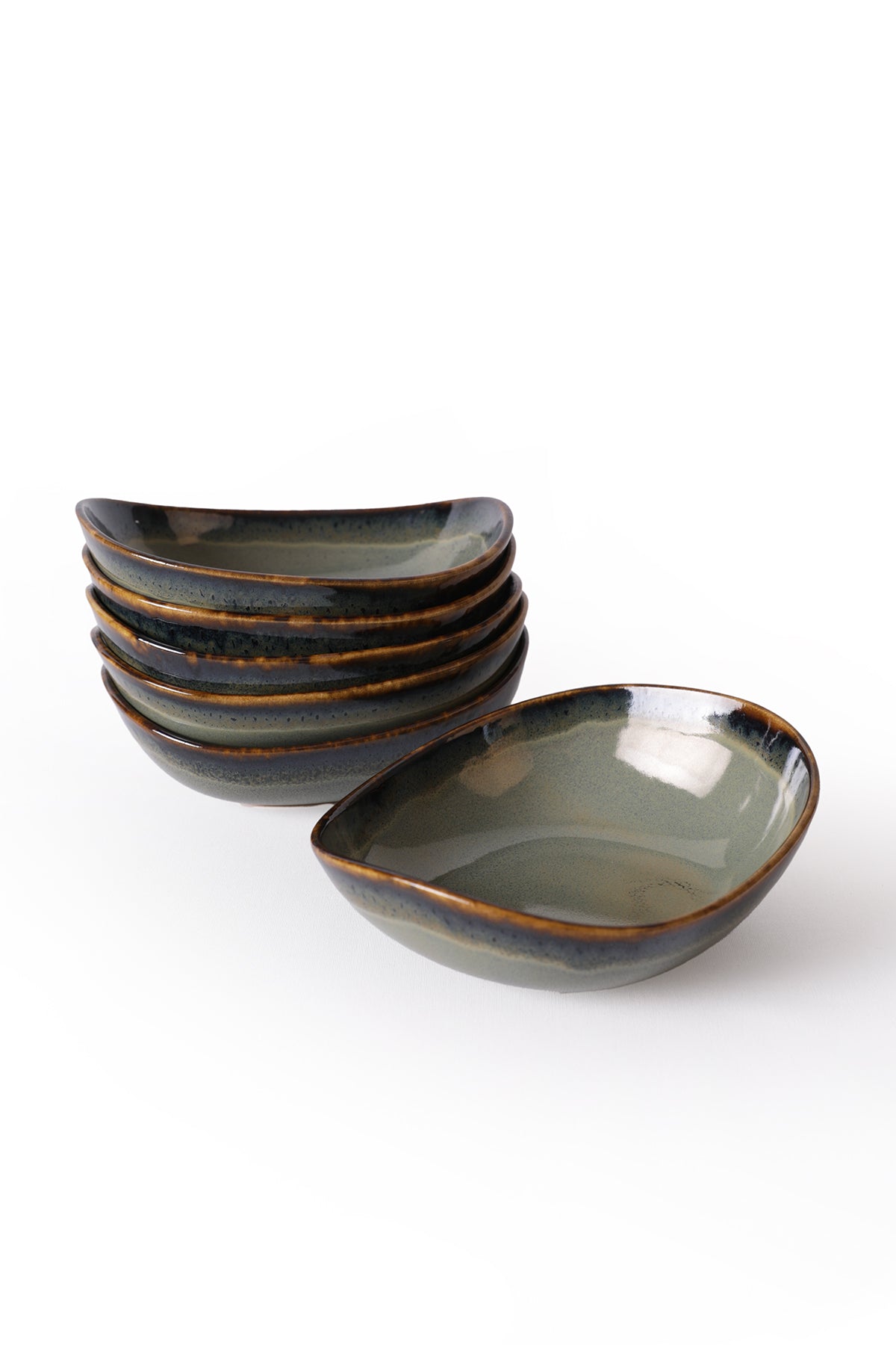 Reactive Green Isabella Bowl 17 cm 6 Pieces