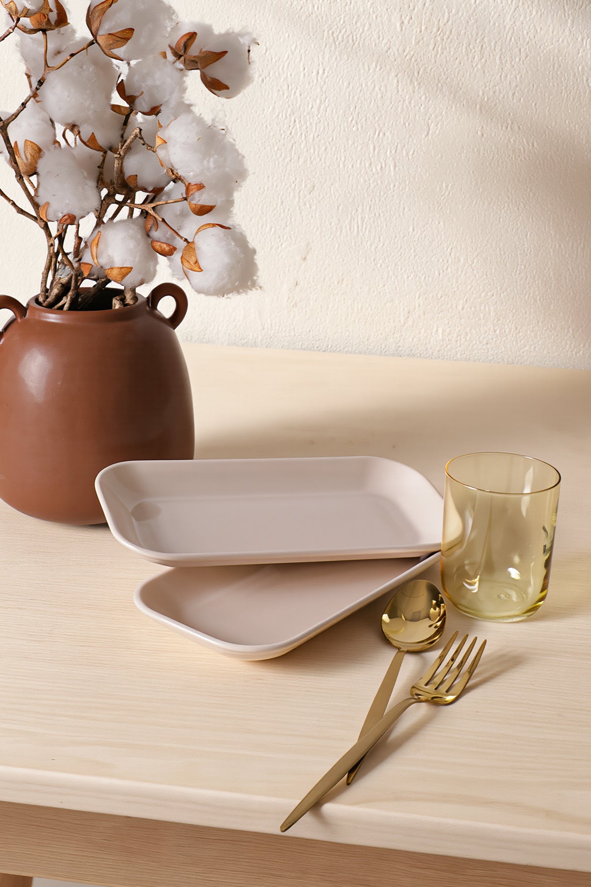 Cream Pergamon Boat-Shaped Plate 26 cm 2 Pieces