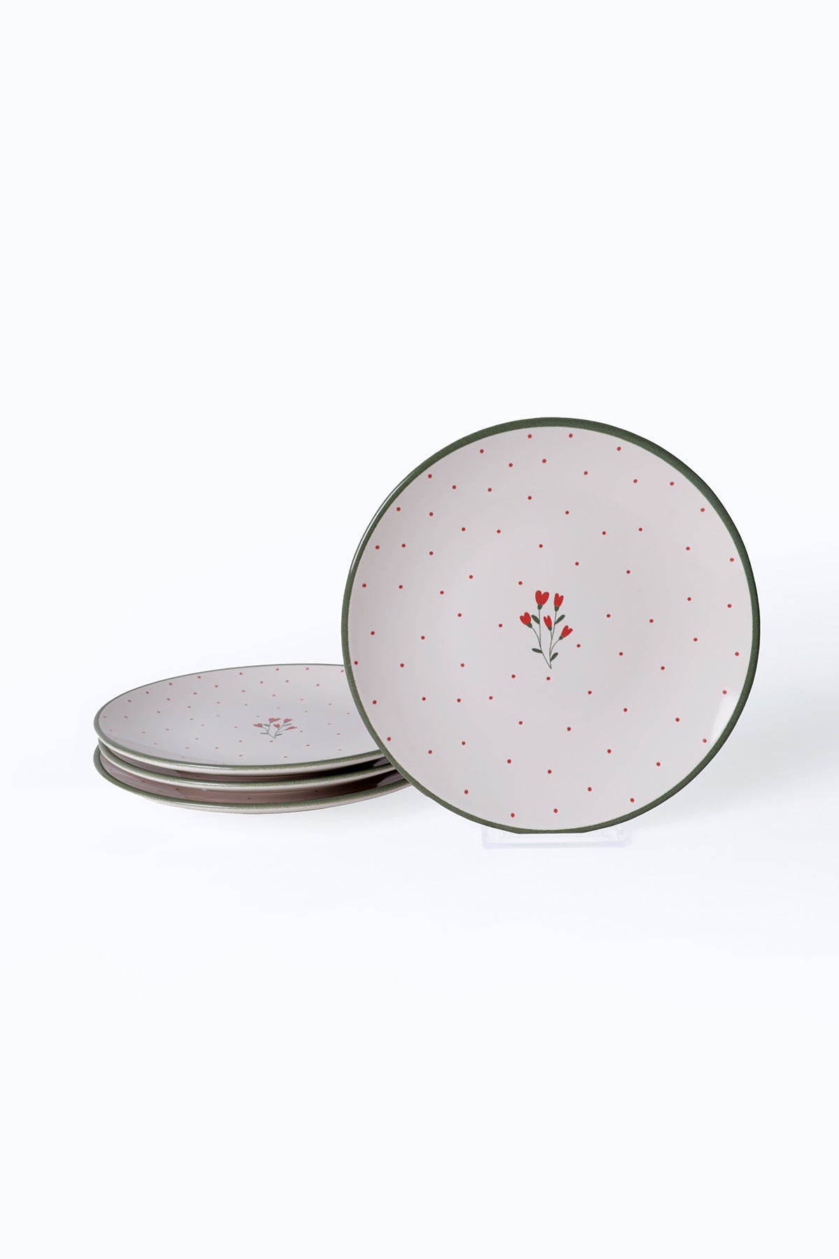 Red Bloom Dessert Plate 20 cm 4 Pieces