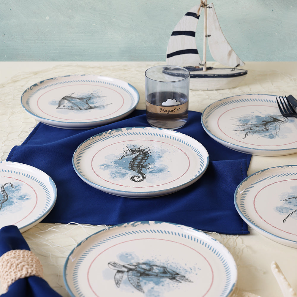 Marine Life Cake Plate 22 Cm 6 Pieces