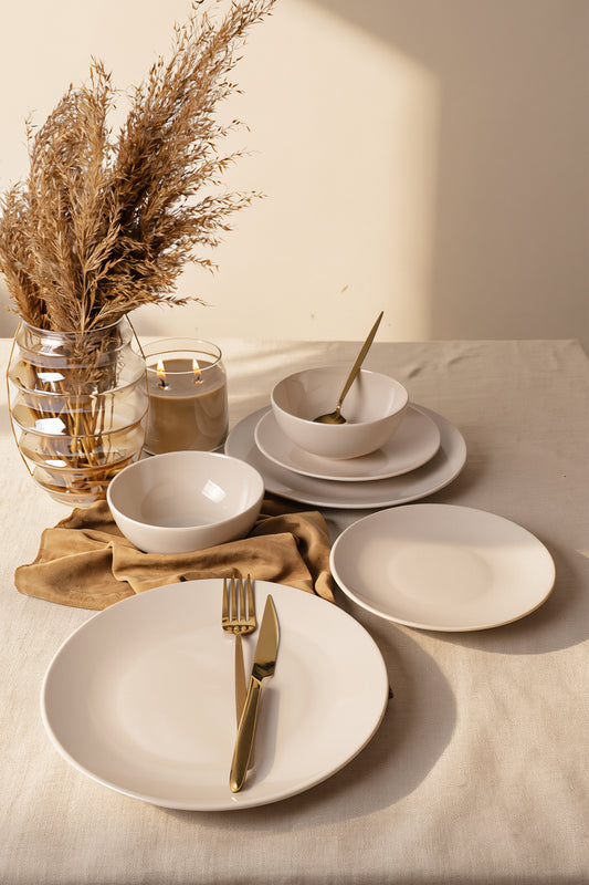 Cream Kera 6-Piece Dinner Set for 2 People