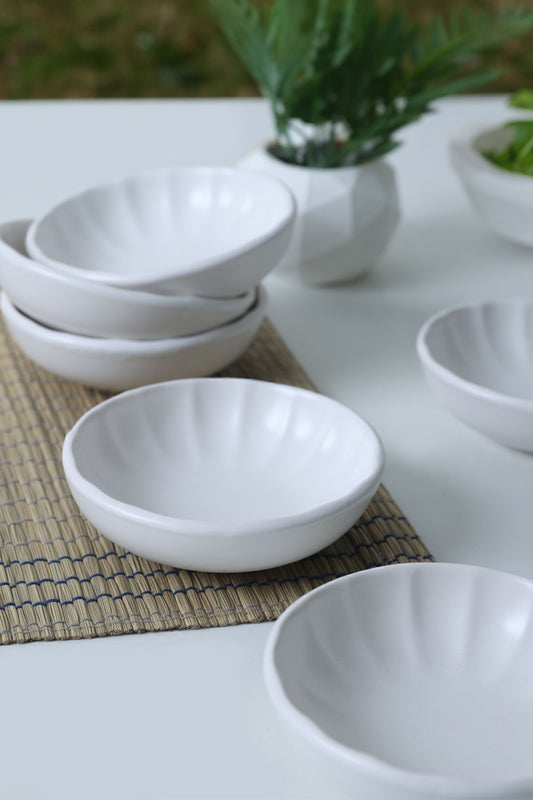 Matte White Sirius Snack Bowl 12 cm 6 Pieces