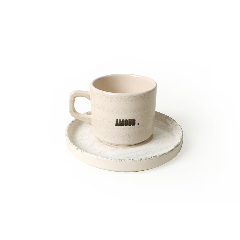 Deep Collection Motto Stackable Tea Set 12 Pieces for 6 People