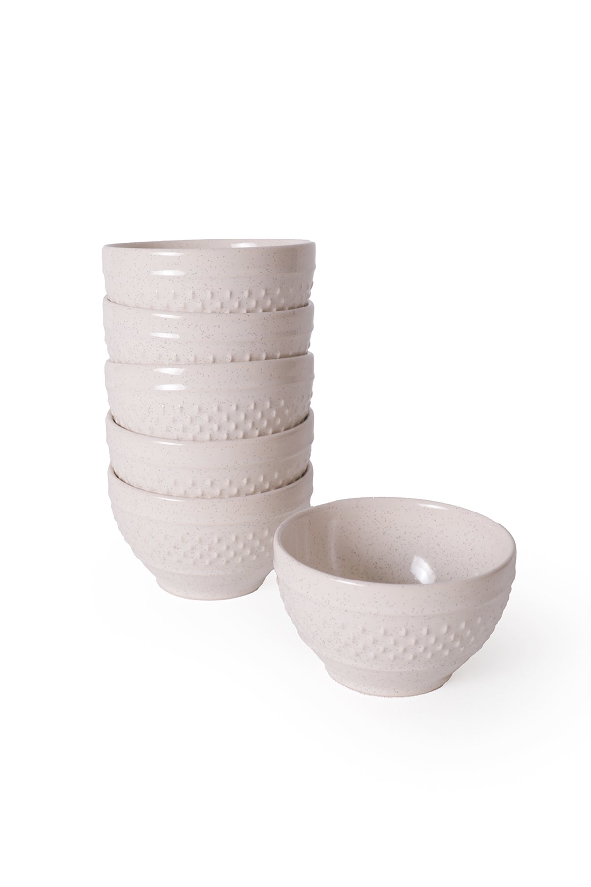 Reactive Cream Rice Bowl 11 cm 6 Pieces