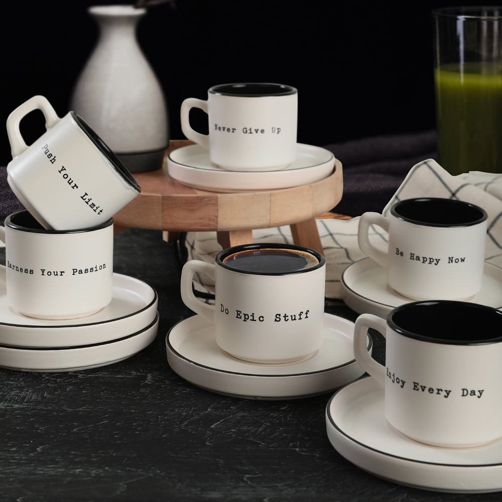 Motto Stackable Tea Set 12 Pieces for 6 People