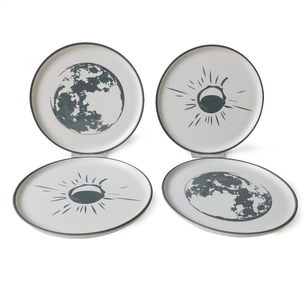 Black Shadow Nordic Cake Plate 22 Cm 4 Pieces
