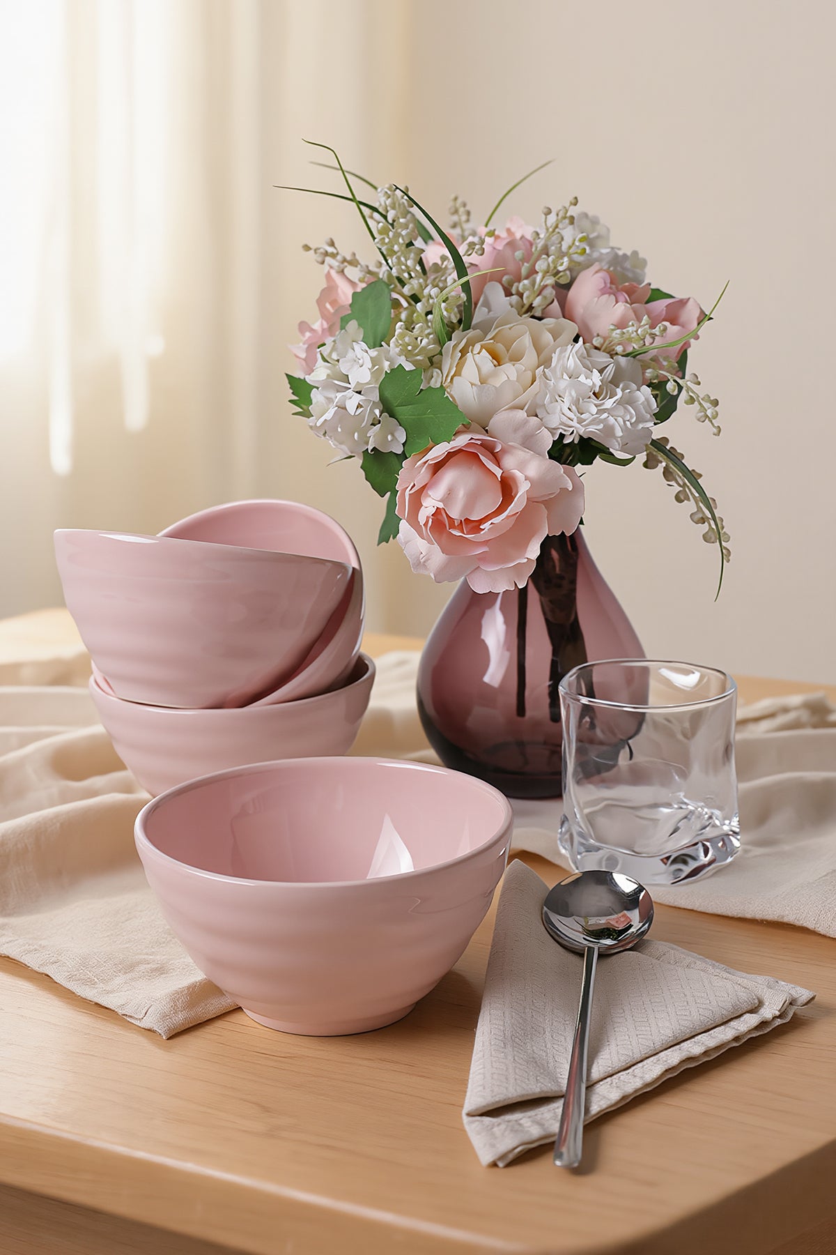 Light Pink Escargot Bowl 14 cm 4 Pieces