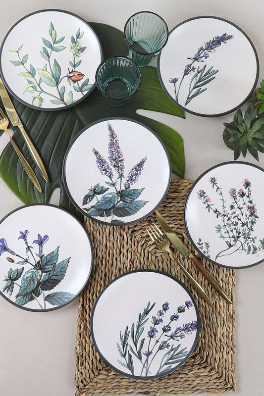 Flower Garden Cake Plate 20 Cm 6 Pieces