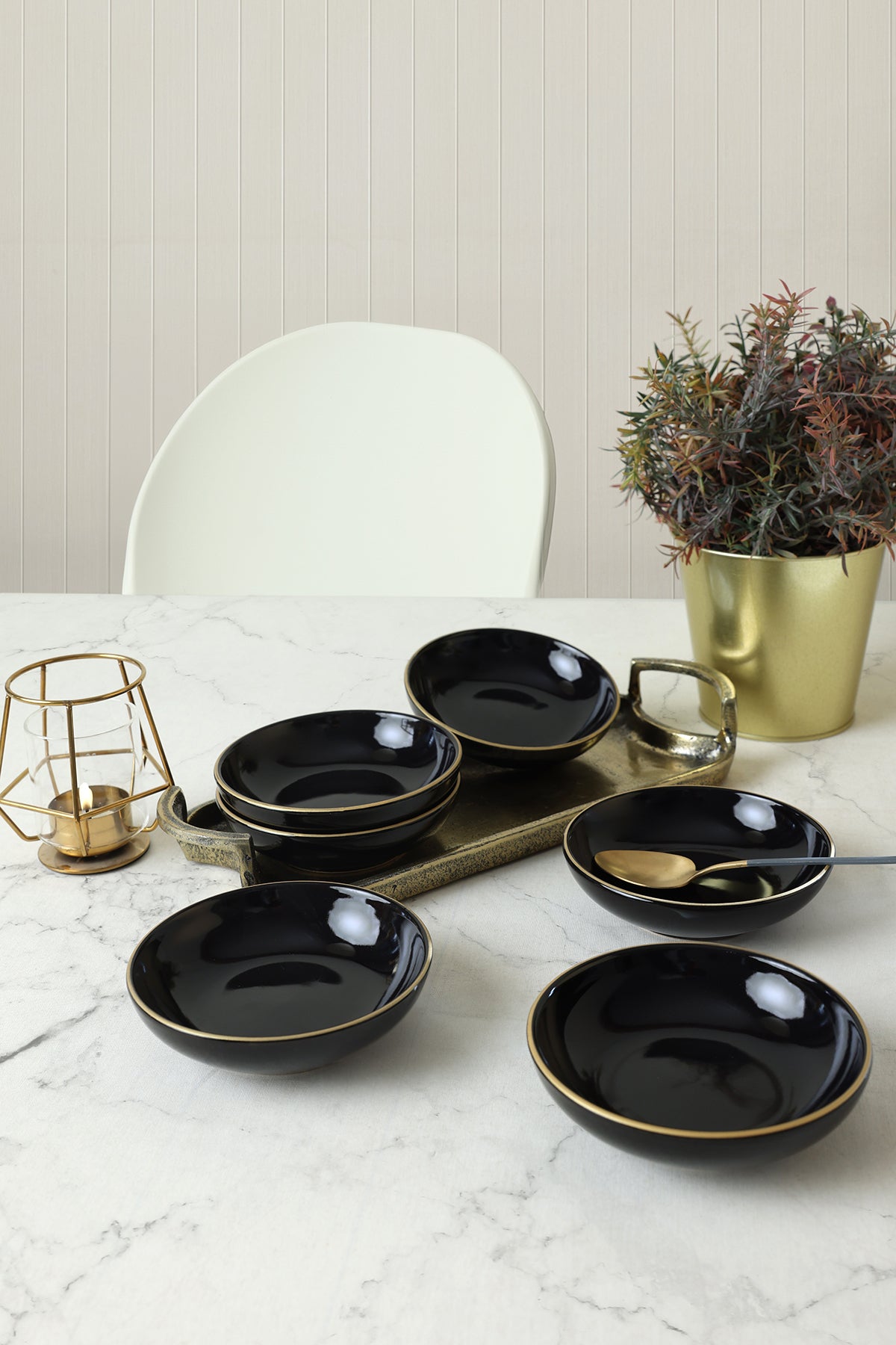 Black Gold Aegean Ring Bowl 13 cm 6 Pieces