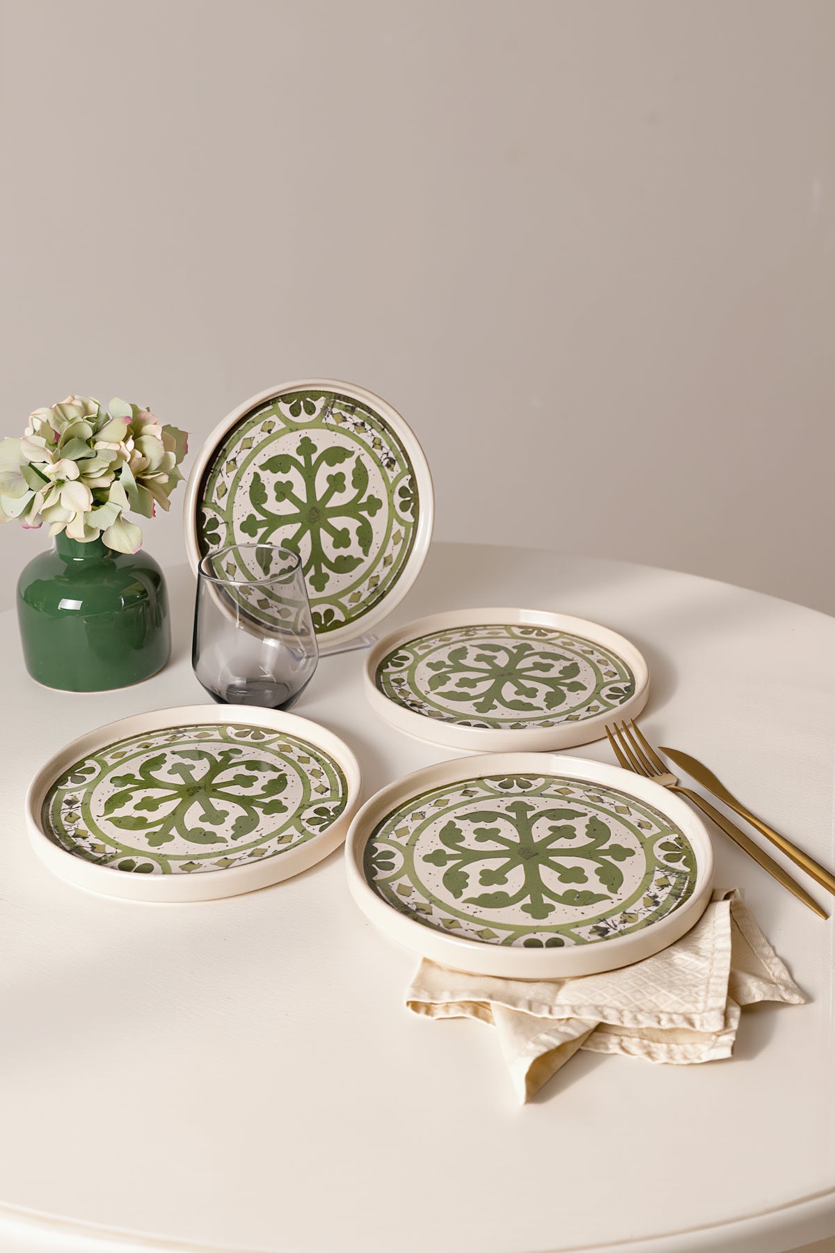 Timeless Green Stackable Pasta Plate 21 cm 4 Pieces