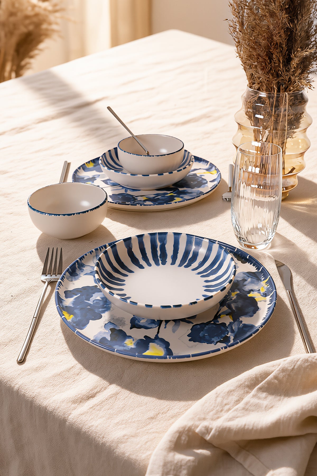 Azure Nordic 6-Piece Dinner Set for 2 People