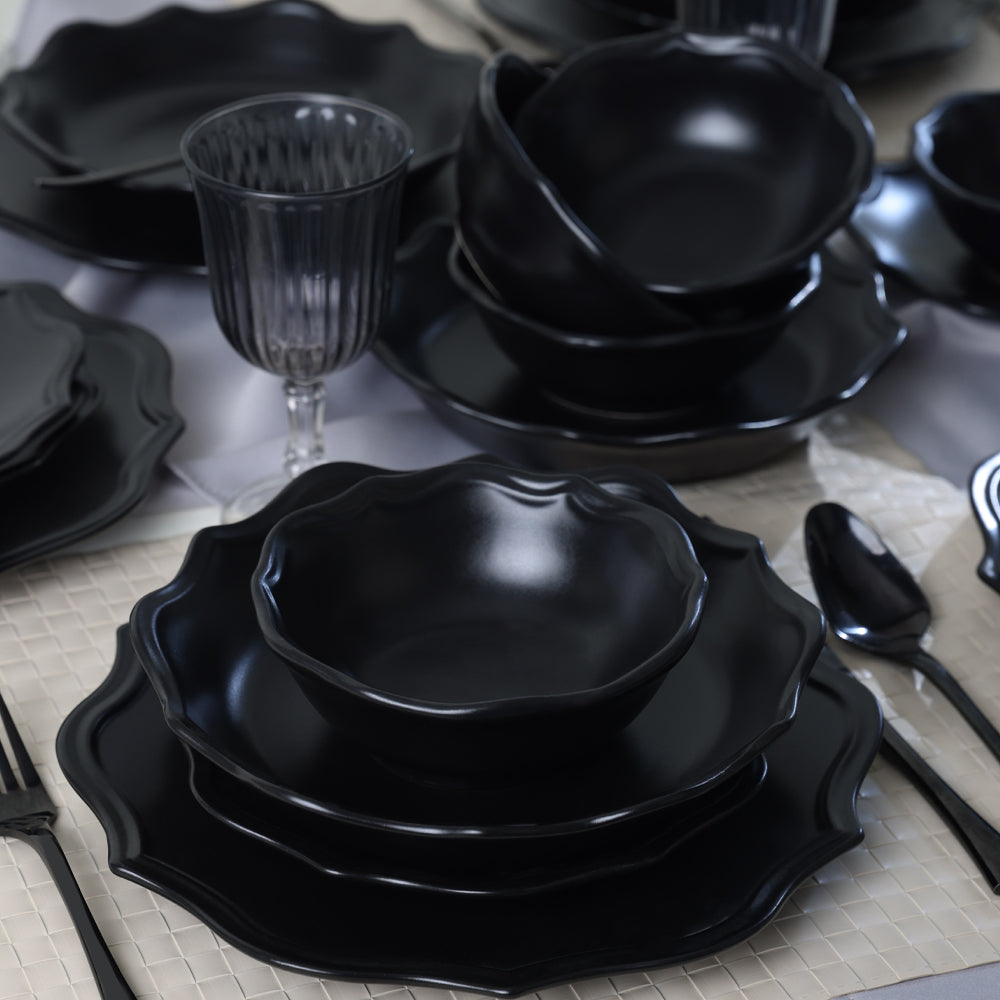 Matte Black Romeo Dinner Set 24 Pieces 6 Person