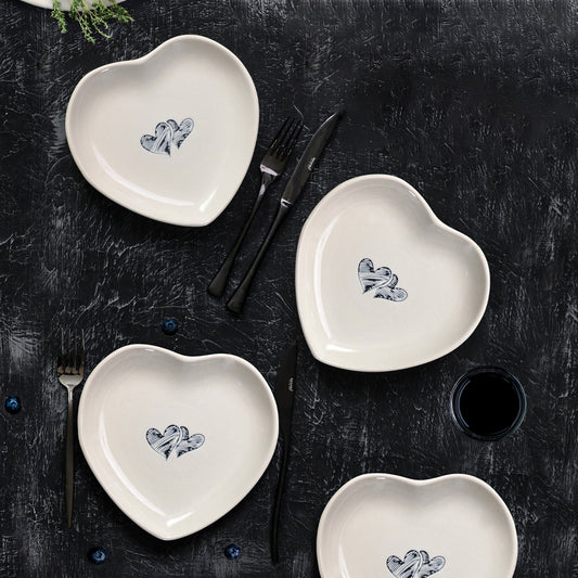 Amour Heart Cake Plate 4 Pieces 20 cm