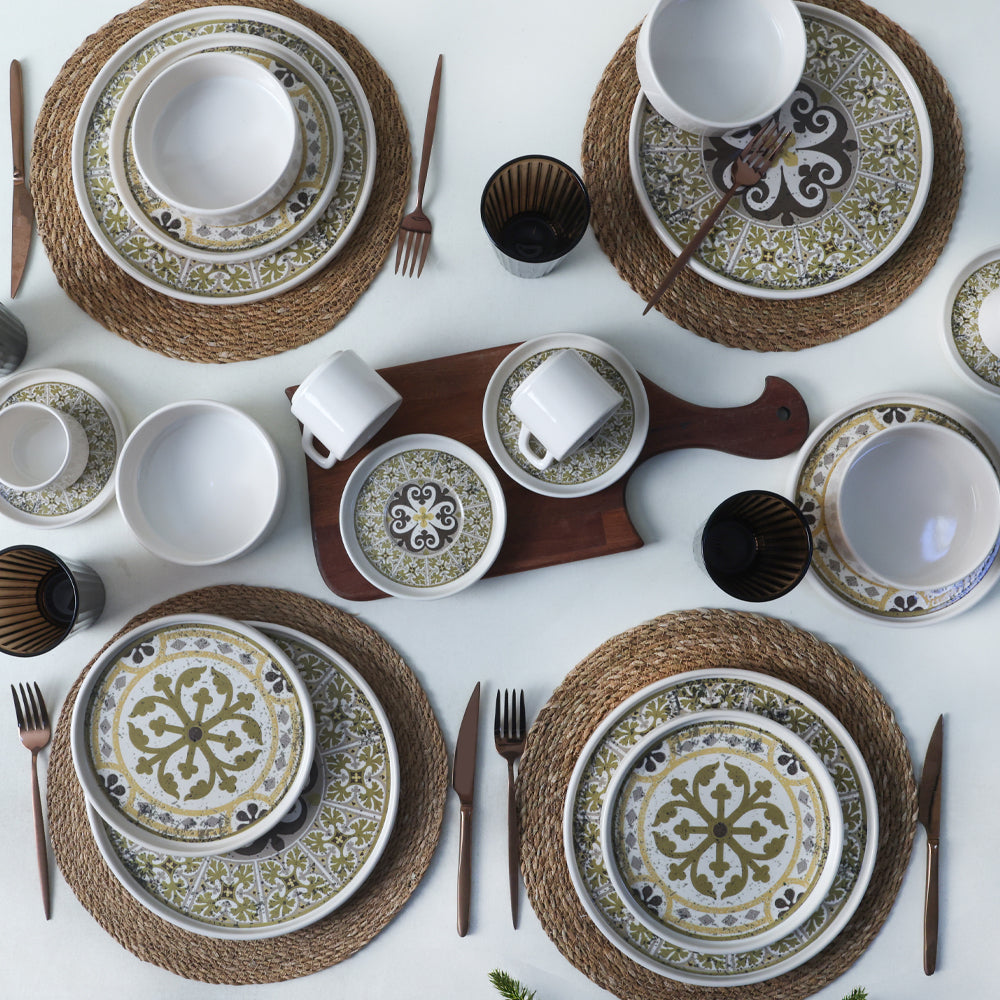 Timeless Brown Stackable Dinner/Breakfast Set 20 Pieces for 4 People