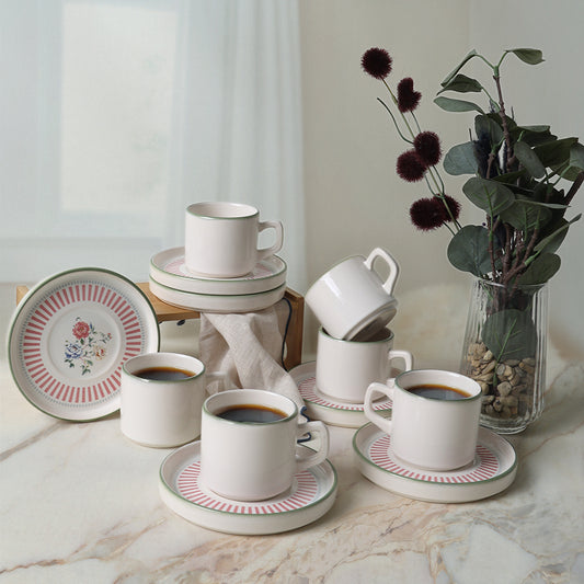 Rose Line Stackable Tea 6 Person Set