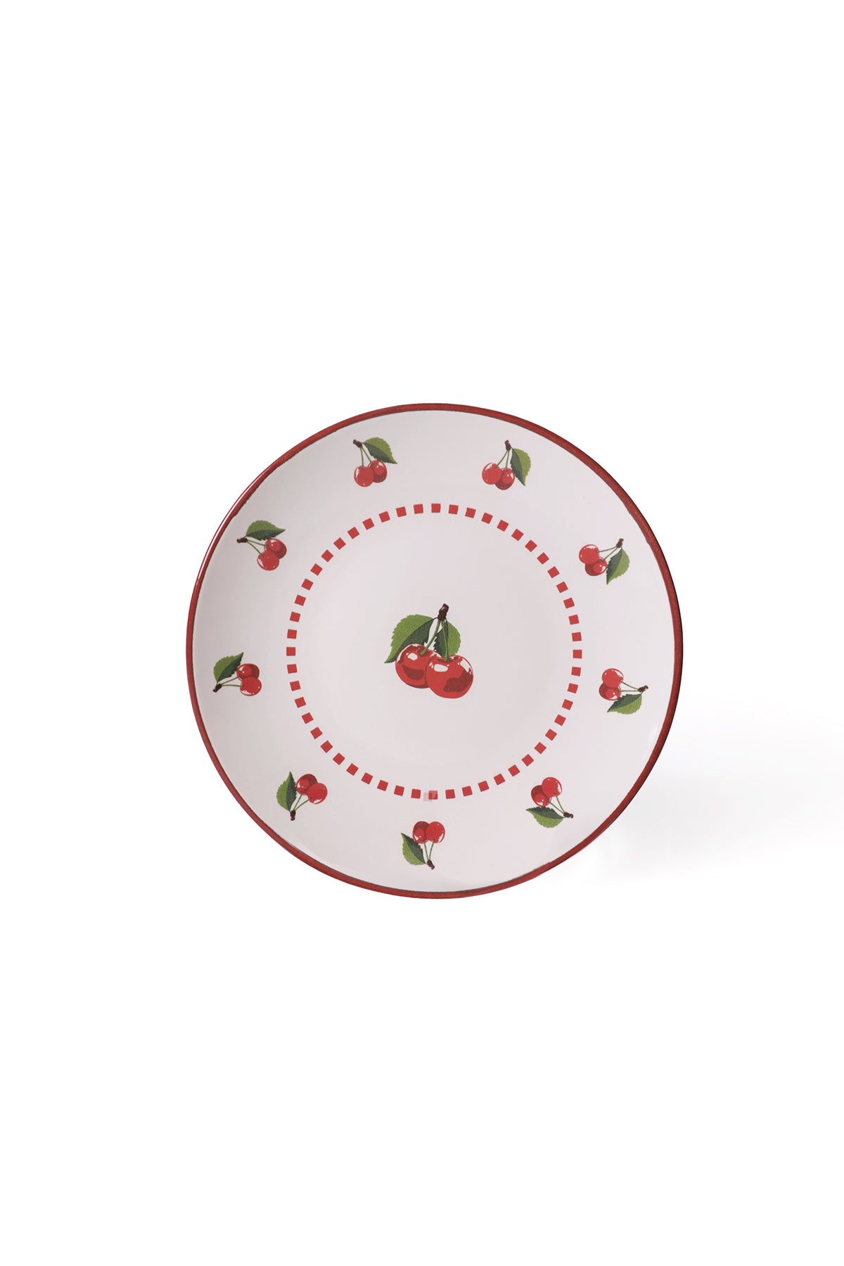Plaid Cherry Plate 20 cm 4 Pieces