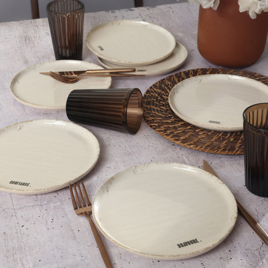 Deep Collection Motto Cake Plate 22 cm 6 Pieces