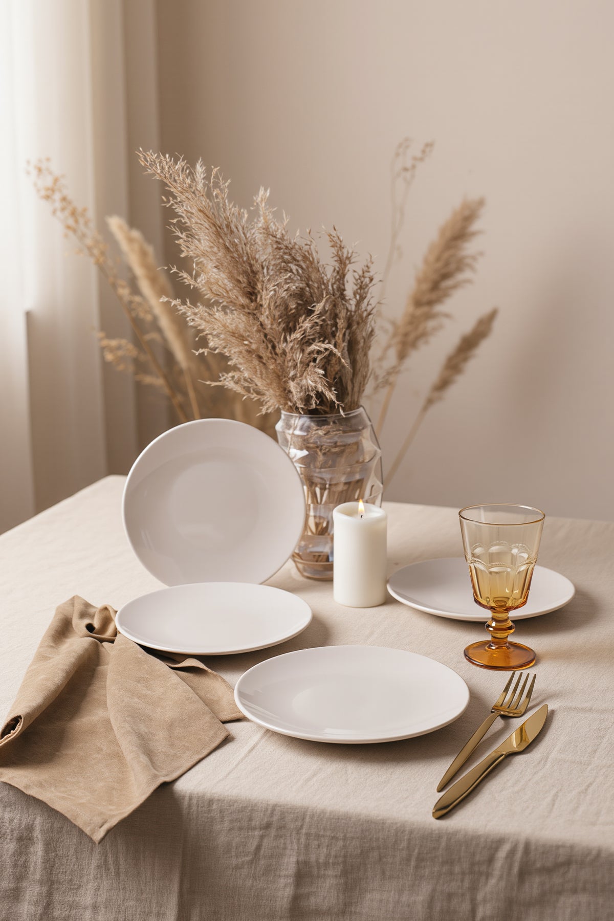 Creamy Aegean Dessert Plate, 20 cm, 4 Pieces