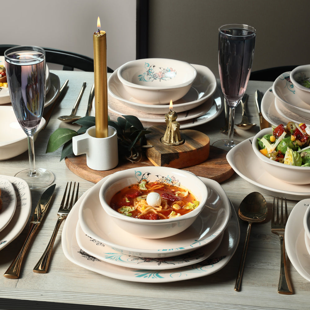 Retro Dinner Set 24 Pieces for 6 People