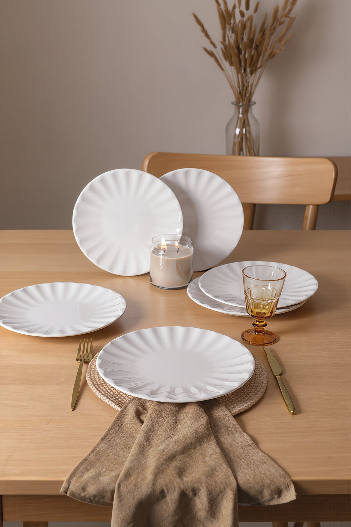 White Sirius Serving Plate 27 cm 6 Pieces