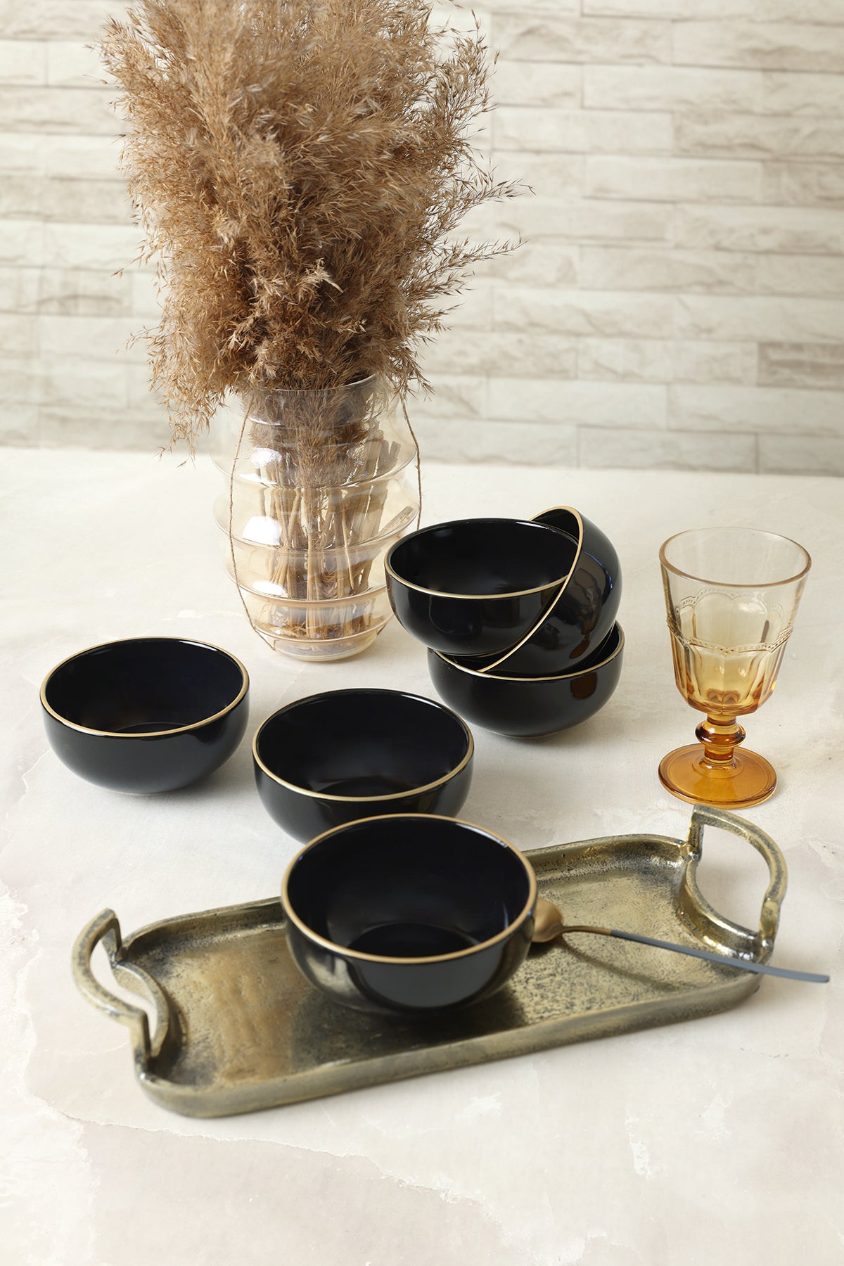 Black Gold Aegean Cloud Bowl 12 cm 6 Pieces