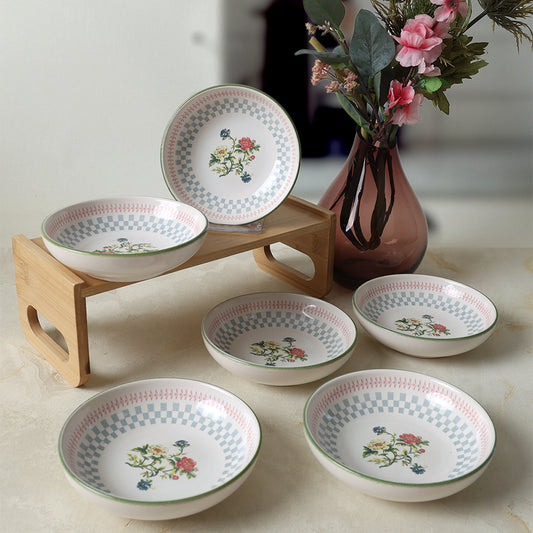 Rose Line Snack Bowls 13 Cm 6 Pieces