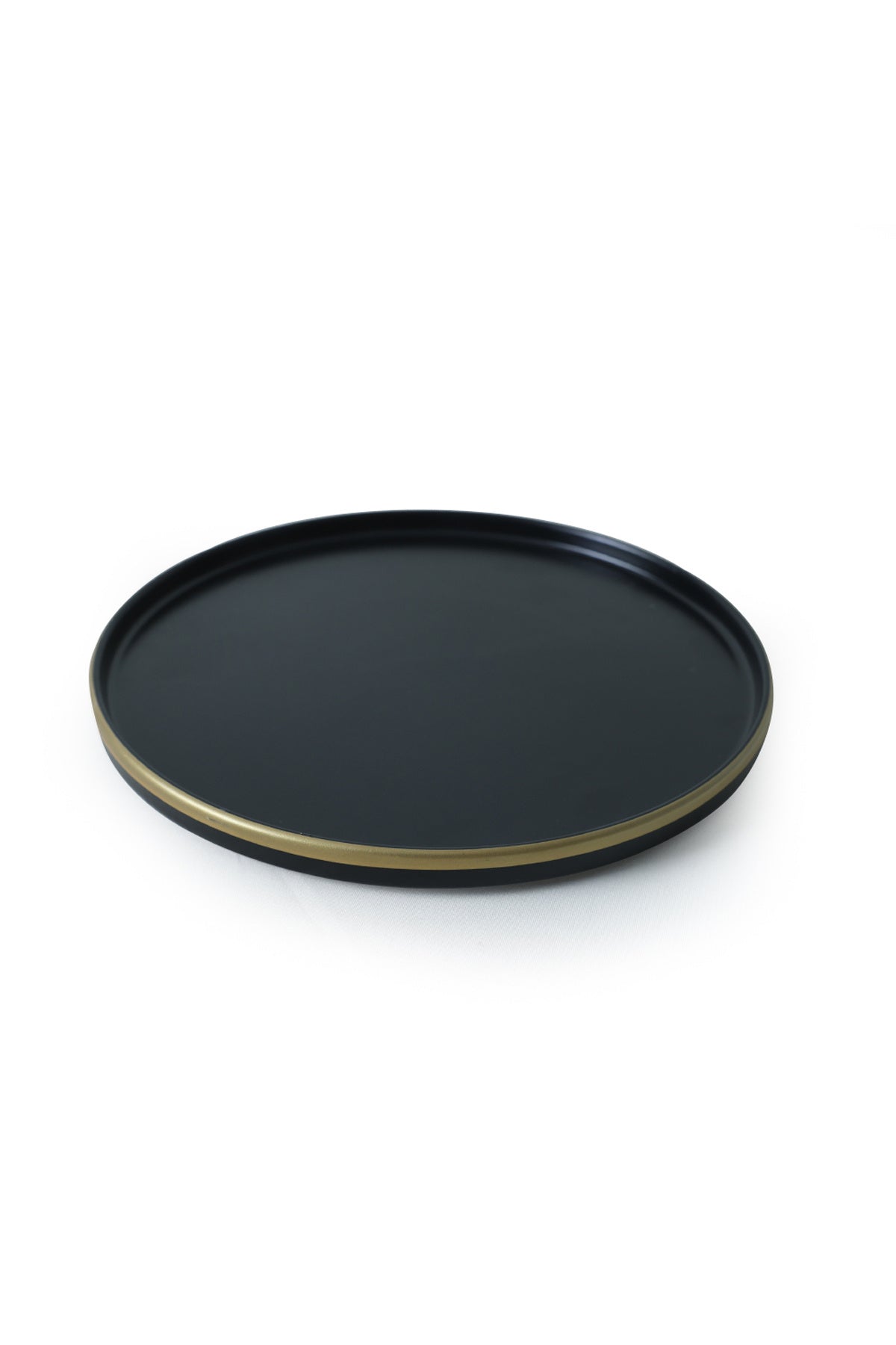 Matte Black Gold Mesh Stackable Serving Plate 27 cm, 4 Pieces