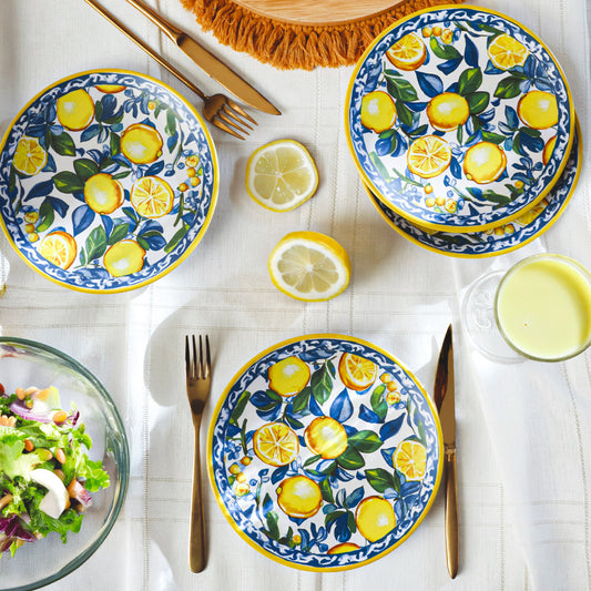 Lemon Glow Aegean Cake Plate 20 Cm 4 Pieces