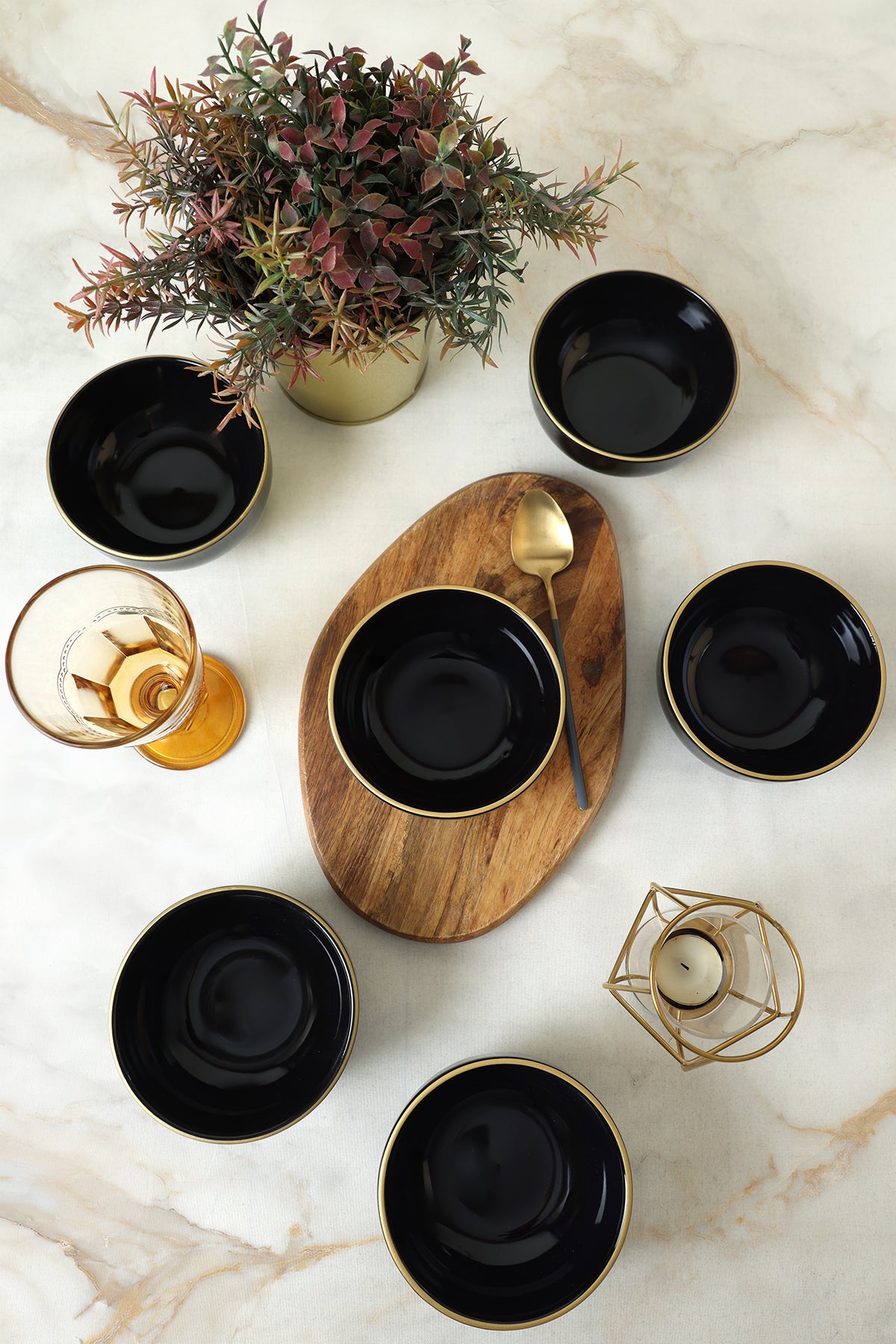 Black Gold Aegean Cloud Bowl 12 cm 6 Pieces